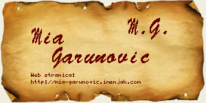 Mia Garunović vizit kartica